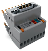 WAGO Übergabemodul 15p V 1A Federzug 8f, DSUB IN 857-986 D-Sub 53x47x47mm