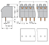 WAGO Printklemme 10f 1re gr RM=5 Serie 250 250-510 Steckklemm/Löt
