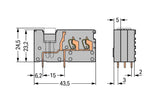 WAGO Printklemme 2f 1re gr RM=5 Serie 742 742-171 Federzug/Löt