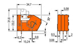 WAGO Printklemme 1f 1re or RM=5,08 Serie 742 742-106 Federzug/Löt