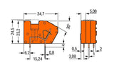 WAGO Printklemme 1f 1re or RM=5,08 Serie 742 742-126 Federzug/Löt