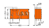 WAGO Printklemme 2f 1re or RM=5,08 Serie 742 742-166 Federzug/Löt