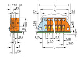 WAGO Printklemme 16f 1re or RM=5,08 Serie 741 741-246 Federzug/Löt