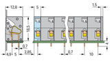 WAGO Printklemme 3f 1re gr RM=10 Serie 741 741-503 Federzug/Löt