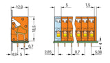 WAGO Printklemme 9f 1re or RM=5,08 Serie 741 741-209 Federzug/Löt