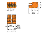 WAGO Verbindungsklemme 0,2-1,5qmm 10A or Serie 2734 2734-214/037-000 14p 3,81mm