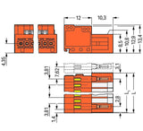 WAGO Verbindungsklemme 0,08-1,5qmm 10A Serie 734 734-334 4p Thermopl 3,81mm or