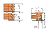 WAGO Platinenstecker Stift 12p or 1re Serie 734 734-572 3,81mm zinn Löt