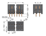 WAGO Platinenstecker Stift 18p sw 2re Serie 713 713-1409/116-000 3,5mm zinn