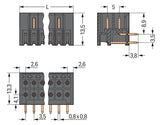 WAGO Platinenstecker Stift 1p sw 2re Löt 713-1436/116-000/997-409 3,5mm zinn
