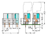 WAGO Platinenstecker Stift 3p lgr 1re Serie 722 722-733 7,5mm zinn Löt