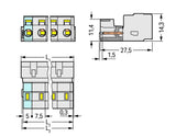 WAGO Verbindungsklemme 0,08-2,5qmm 12A Serie 723 723-602/018-000 2p Thermopl