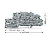 WAGO Installationsklemme 10A 0,25-4qmm Serie 2003 2003-6640 3pot gr Federzug