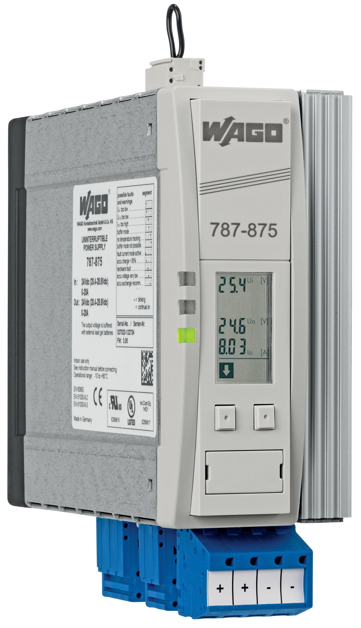 WAGO USV REG Line-Interakt 480VA 10min Serie 787 787-875 22-29V 57x163x171mm