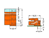 WAGO Platinenstecker Stift 4p or 1re Löt Serie 232 232-864/047-000 7,62mm zinn