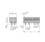 WAGO Printklemme 2f 1re gr RM=5 Serie 235 235-452/331-004 Steckklemm/Löt