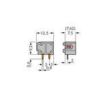 WAGO Printklemme 1f 1re or RM=7,62 Serie 235 235-726 Steckklemm/Löt