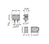 WAGO Printklemme 1f 1re lgr RM=5,08 Serie 235 235-713/331-000 Steckklemm/Löt