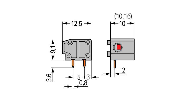 WAGO Printklemme 1f 1re gr RM=10,16 Serie 235 235-801/332-000 Steckklemm/Löt