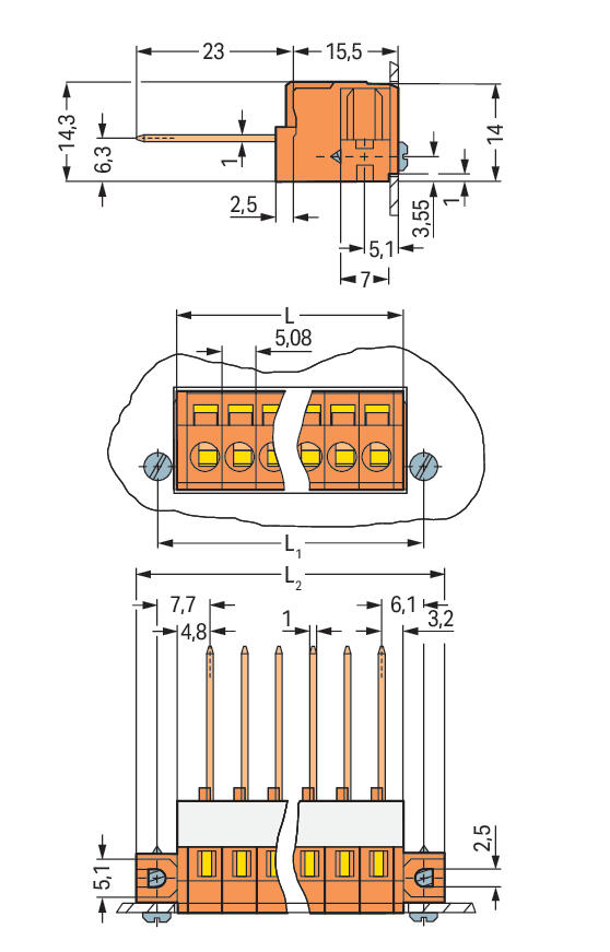WAGO Verbindungsklemme 0,08-2,5qmm 5A 2p Serie 731 731-162 Thermopl 5,08mm or