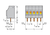 WAGO Printklemme 12f 1re gn RM=5 Serie 740 740-112/000-023 Federzug/Löt