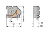 WAGO Printklemme 1f 1re bl RM=10 Serie 745 745-844 Federzug/Löt 0,2-6qmm