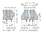 WAGO Printklemme 7f 1re gr RM=7,5 Serie 745 745-157 Federzug/Löt
