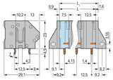 WAGO Printklemme 4f 1re gr RM=12,5 Serie 745 745-1404 Federzug/Löt