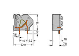 WAGO Printklemme 1f 1re gn/ge RM=10 Serie 745 745-827 Federzug/Löt
