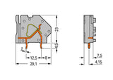 WAGO Printklemme 1f 1re bl RM=7,5 Serie 745 745-834 Federzug/Löt 0,2-6qmm