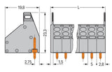 WAGO Printklemme 16f 2re gr RM=5 Serie 806 806-208 Federzug/Löt
