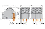 WAGO Printklemme 22f 2re gr RM=5 Serie 806 806-111 Federzug/Löt