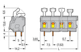 WAGO Printklemme 16f 1re gr RM=7,62 Serie 257 257-566 Federzug/Löt