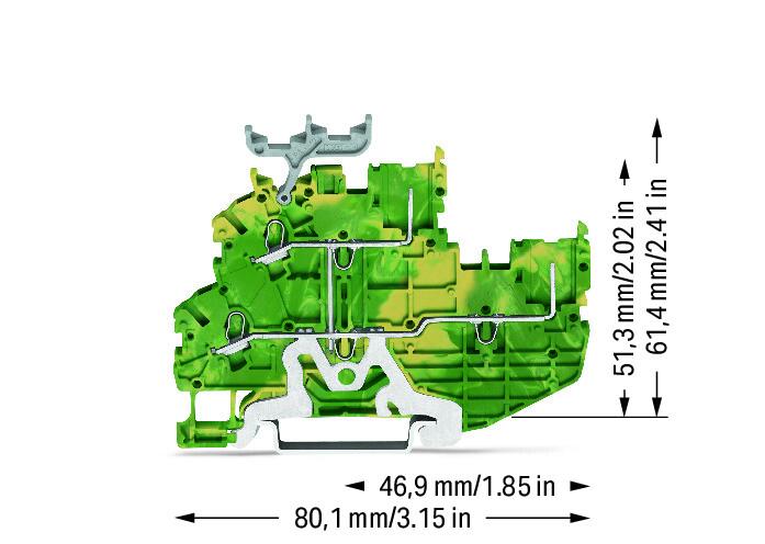 WAGO Schutzleiter-Reihenklemme gn/ge Serie 2020 2020-2237 0,14-1,5qmm TS35