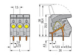 WAGO Printklemme 6f 1re gr RM=7,5 Serie 2706 2706-106 Federzug/Löt