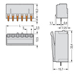 WAGO Platinenstecker Stift 5p lgr 1re Serie 2092 2092-1305/200-000 5mm zinn