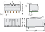 WAGO Platinenstecker Stift 2p lgr 1re Serie 2092 2092-1322 5mm zinn Löt