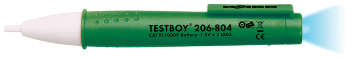 WAGO Spannungsprüfer 1p CAT.III 12-1000V Serie 206 206-804 LED Batt 1p_Phasenanz