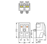 WAGO Klemmleiste 0,5-2,5qmm 24A 2p 20mm Serie 294 294-5032 Thermopl ws Federzug