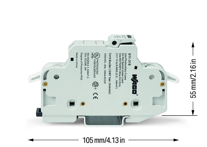 WAGO Sicherungs-Reihenklemme 2,5-16qmm Serie 811 811-330 G-Sich_10,3x38mm