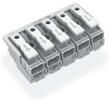 WAGO Klemmleiste 0,5-2,5qmm 24A 5p 50mm Serie 294 294-5005 Thermopl ws Federzug
