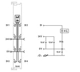 WAGO Digital I/O-Modul DC 18-31,2V 4Eing Serie 750 750-403 Federzug