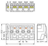 WAGO Klemmleiste 0,5-2,5qmm 24A 6p 60mm Serie 294 294-4006 Thermopl ws Federzug