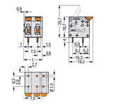 WAGO Printklemme 6f 1re gr RM=7,5 Serie 2604 2604-1306 Federzug/Löt