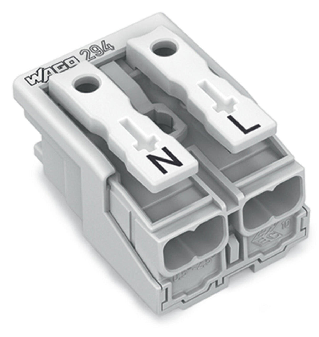 WAGO Klemmleiste 0,5-2,5qmm 24A 2p 20mm Serie 294 294-5012 Thermopl ws Federzug