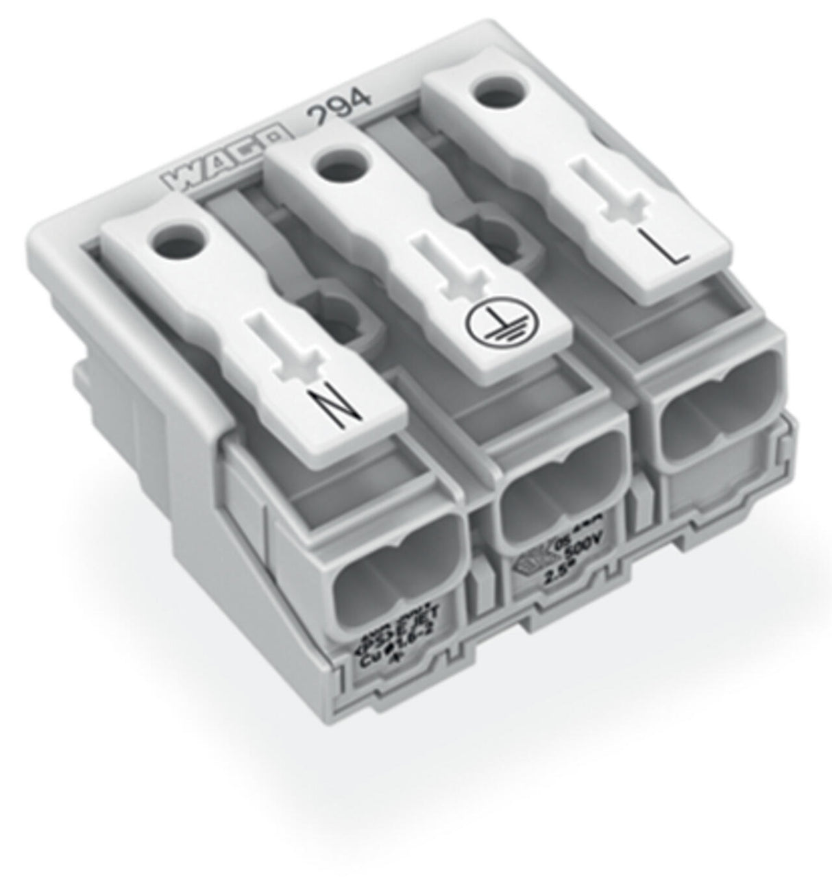 WAGO Klemmleiste 0,5-2,5qmm 24A 3p 30mm Serie 294 294-5013 Thermopl ws Federzug