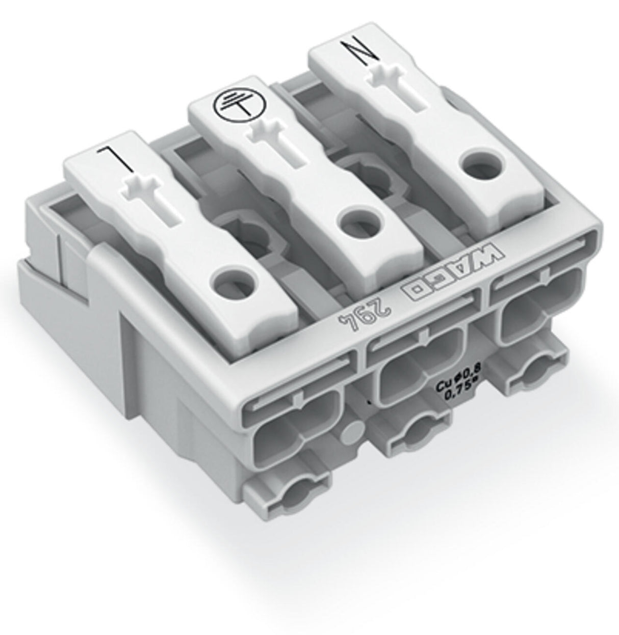 WAGO Klemmleiste 0,5-2,5qmm 24A 3p 30mm Serie 294 294-5013 Thermopl ws Federzug