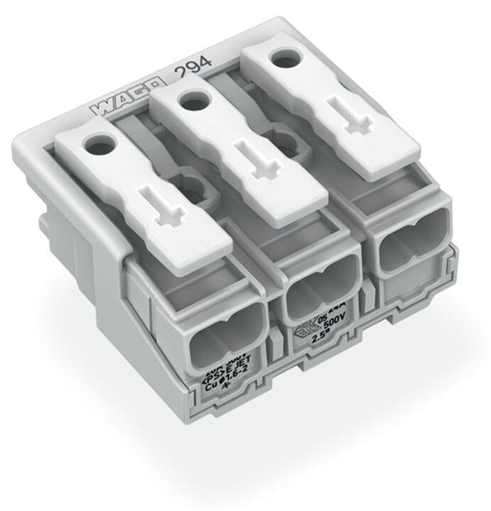 WAGO Klemmleiste 0,5-2,5qmm 24A 3p 30mm Serie 294 294-5003 Thermopl ws Federzug