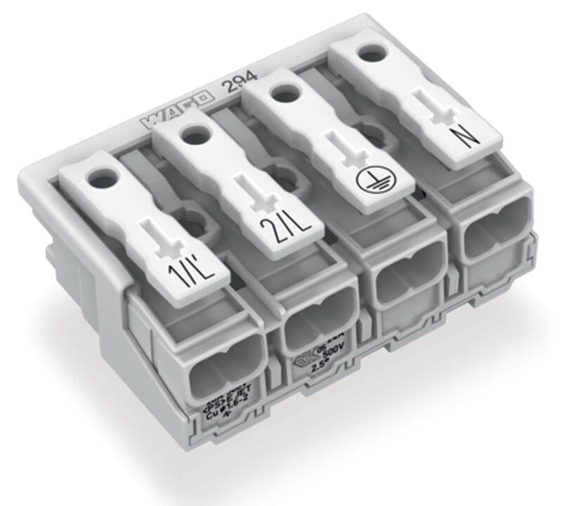 WAGO Klemmleiste 0,5-2,5qmm 24A 4p 40mm Serie 294 294-4024 Thermopl ws Federzug