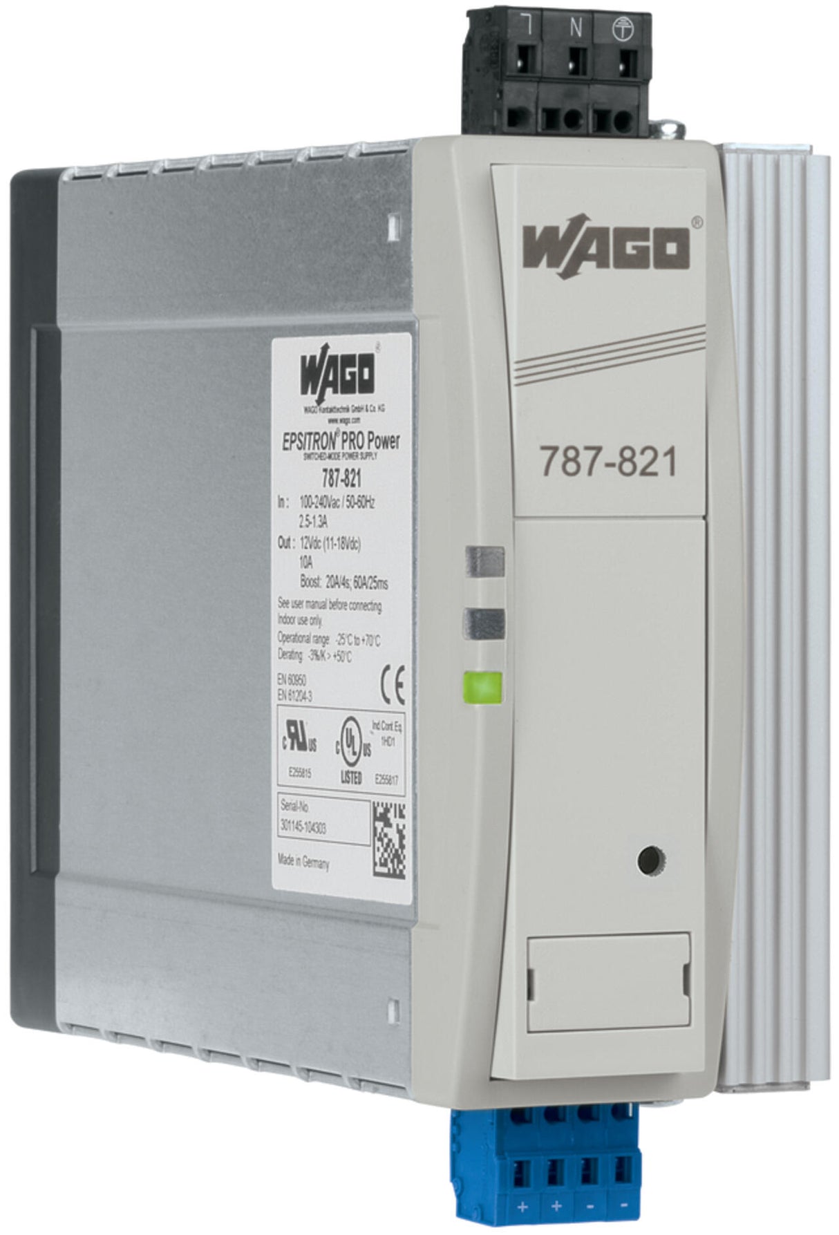 WAGO Gleichstromversorgung REG 11-18V Serie 787 787-821 120W 100-240VAC 10A